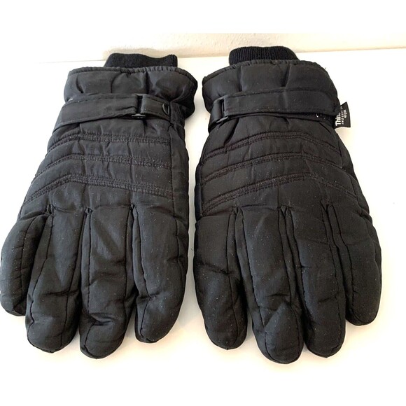 Men’s Black Leather Winter Gloves - THINSULATE 40g Insulation, Size Medium - Picture 1 of 3